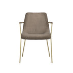 CARLO TAUPE / GOLD / ARMS DINING CHAIR