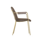 CARLO TAUPE / GOLD / ARMS DINING CHAIR