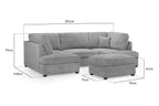 Carnaby Sofa Grey Boucle U Shape Corner