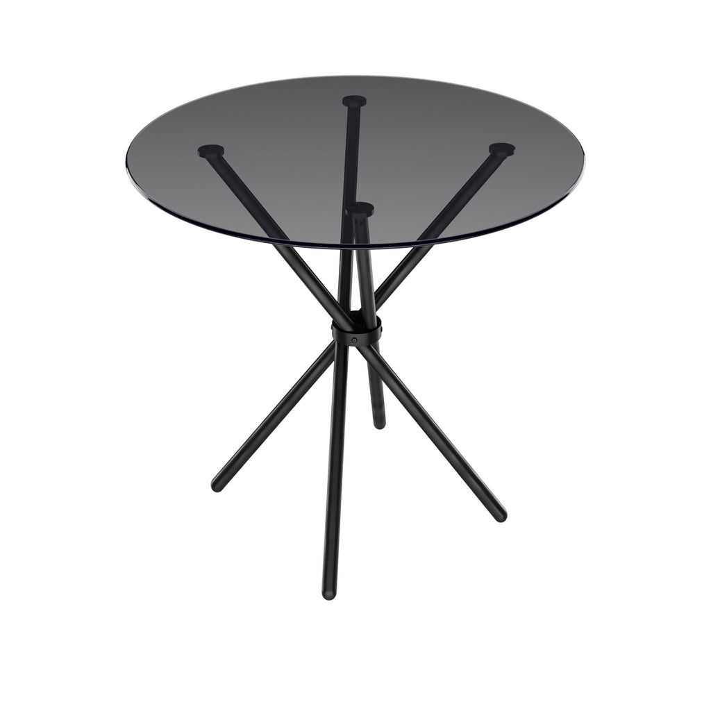 CASA SMOKED TOP / BLACK LEGS DINING TABLE