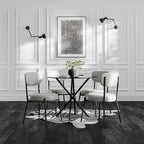 CASA SMOKED TOP / BLACK LEGS DINING TABLE