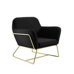 CHARLES ARMCHAIR BLACK VELVET / BRUSHED GOLD