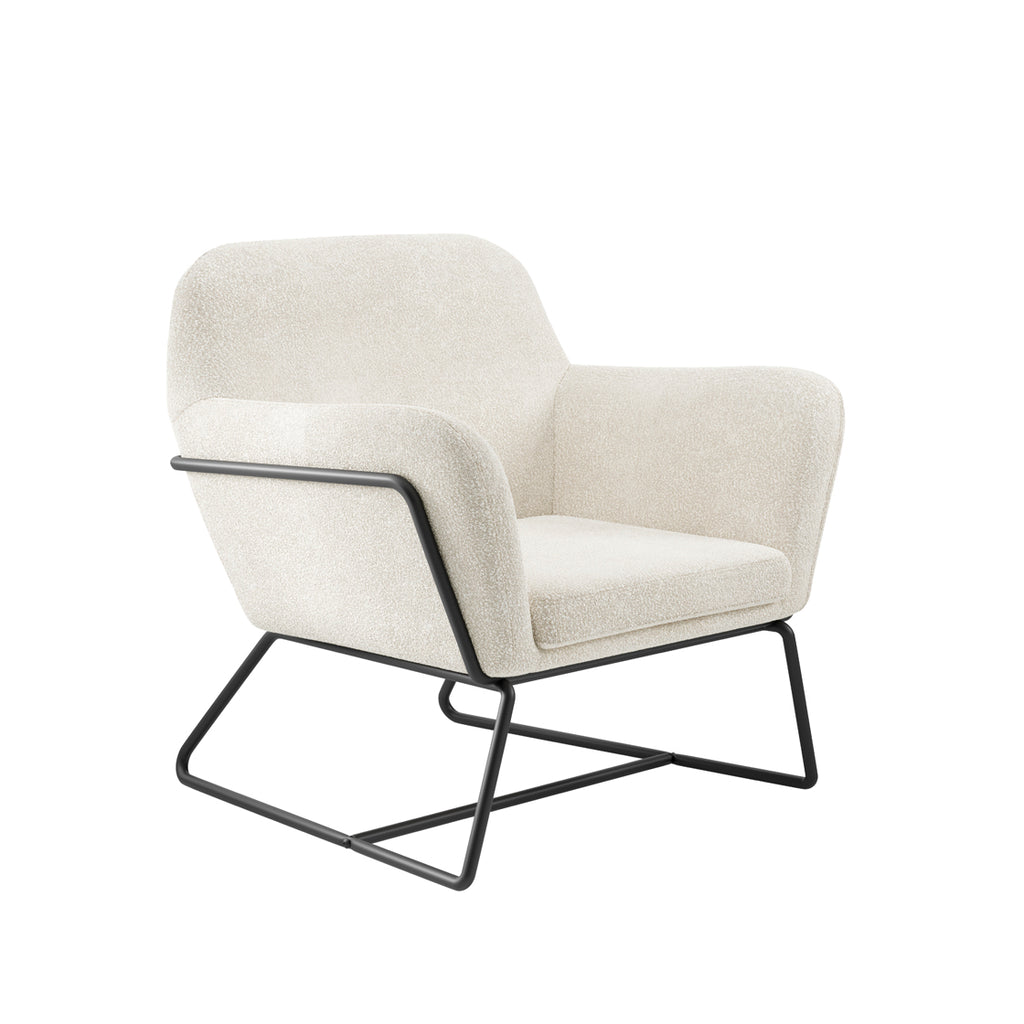 CHARLES ARMCHAIR IVORY BOUCLE / MATTE BLACK