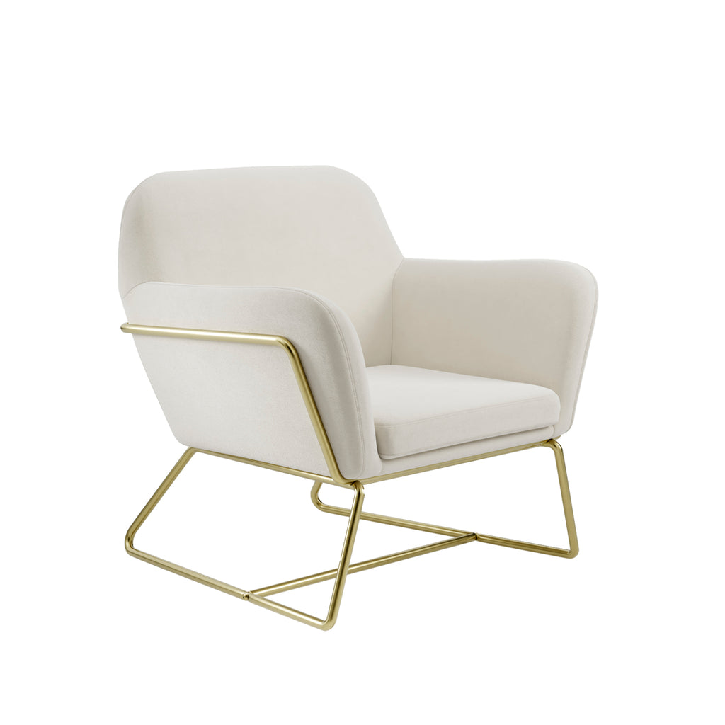 CHARLES ARMCHAIR CREAM VELVET / BRUSHED GOLD