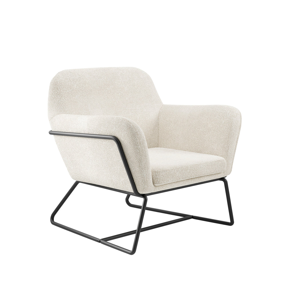 CHARLES ARMCHAIR IVORY BOUCLE / MATTE BLACK