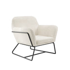 CHARLES ARMCHAIR IVORY BOUCLE / MATTE BLACK