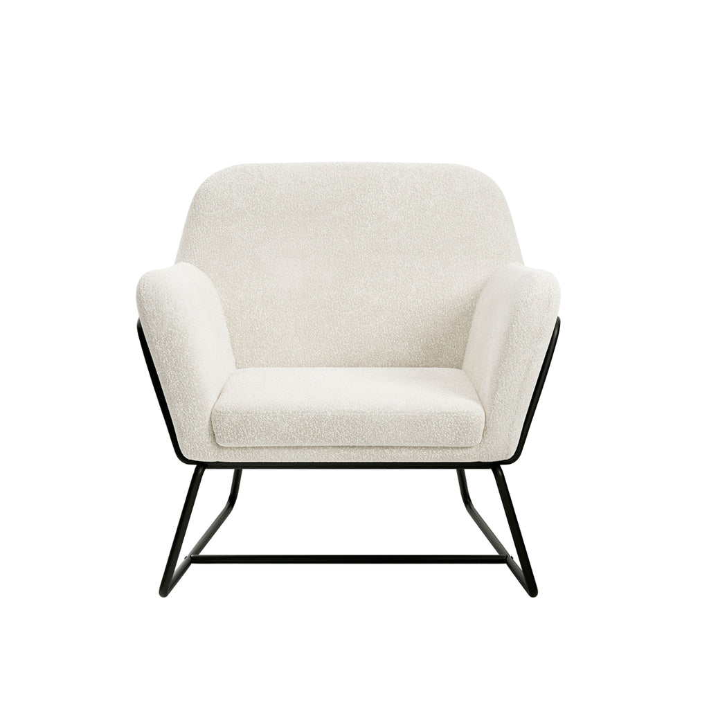 CHARLES ARMCHAIR IVORY BOUCLE / MATTE BLACK