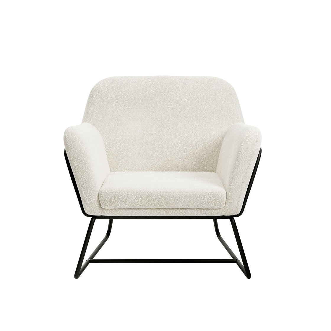 CHARLES ARMCHAIR IVORY BOUCLE / MATTE BLACK