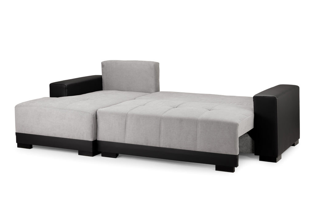 Cimiano Sofabed Black/Grey Right Hand Facing Corner