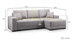 Cimiano Sofabed Grey Right Hand Facing Corner Eastley | Kip | Quercioli | Barete | Metropolitan | Portobello | Aissa Style