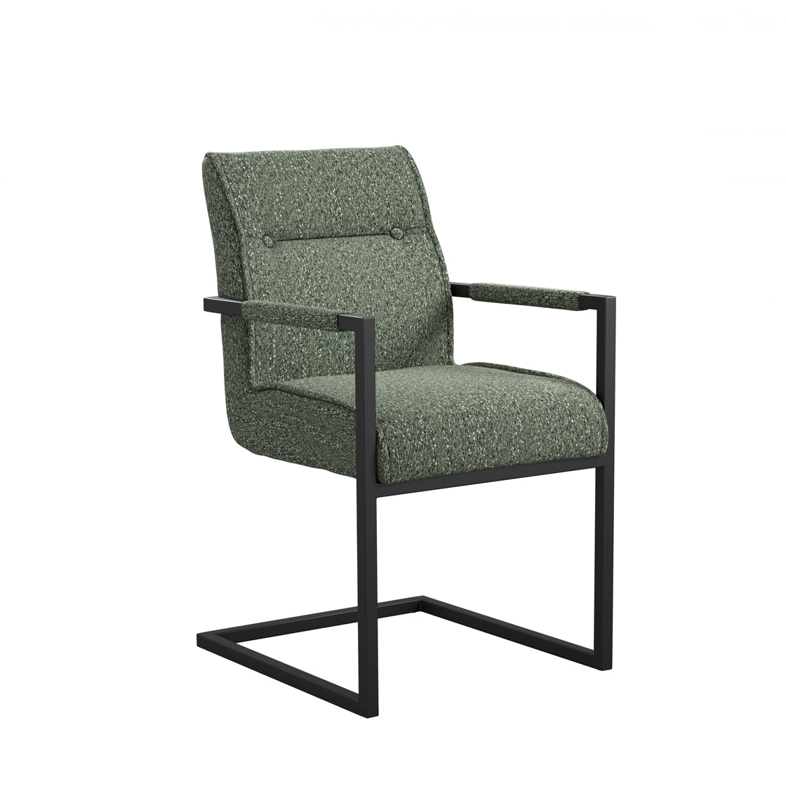 Cleaver Desert Sage and Black Dining Chair with Arms (Set of 2)
