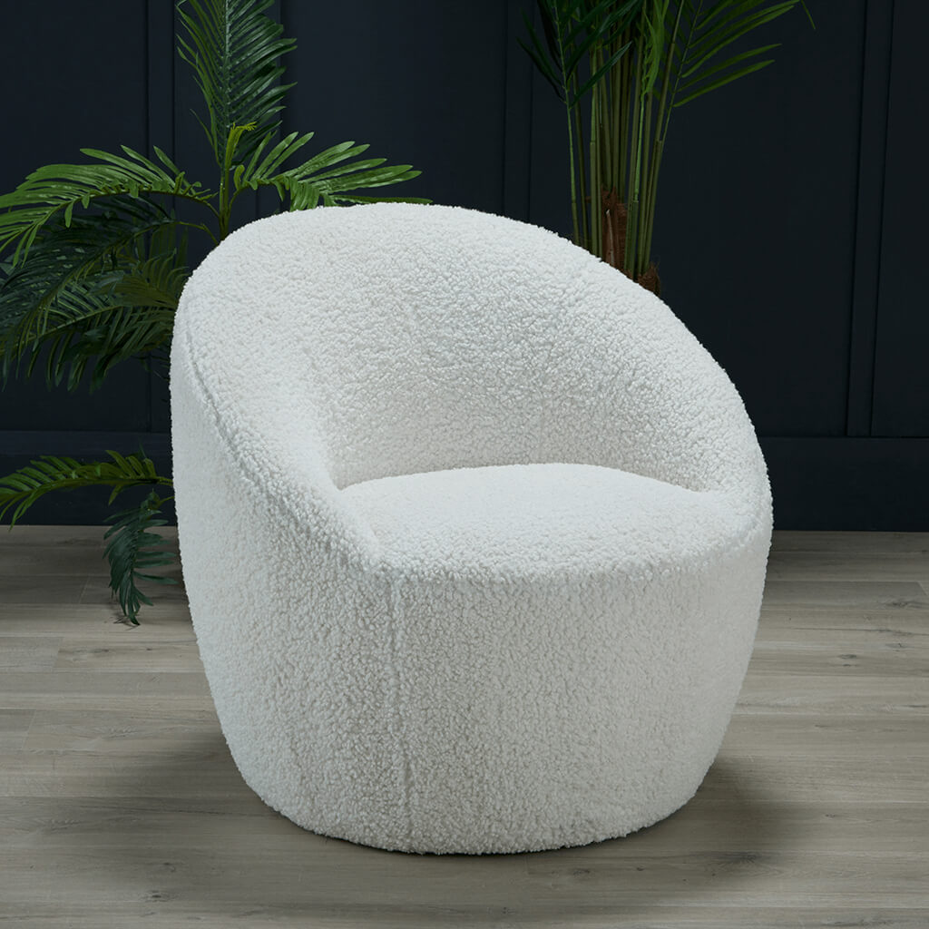 Cocoon White Shearling Chair