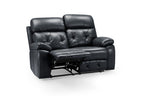 Cody Black Faux Leather Quilted Back Manual Reclining 2 Seater