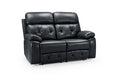 Cody Black Faux Leather Quilted Back Manual Reclining 2 Seater