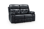 Cody Black Faux Leather Quilted Back Manual Reclining 2 Seater