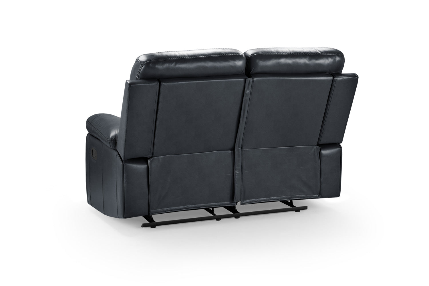 Cody Black Faux Leather Quilted Back Manual Reclining 2 Seater