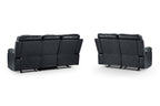 Cody Black Faux Leather Quilted Back Manual Reclining 2 Seater