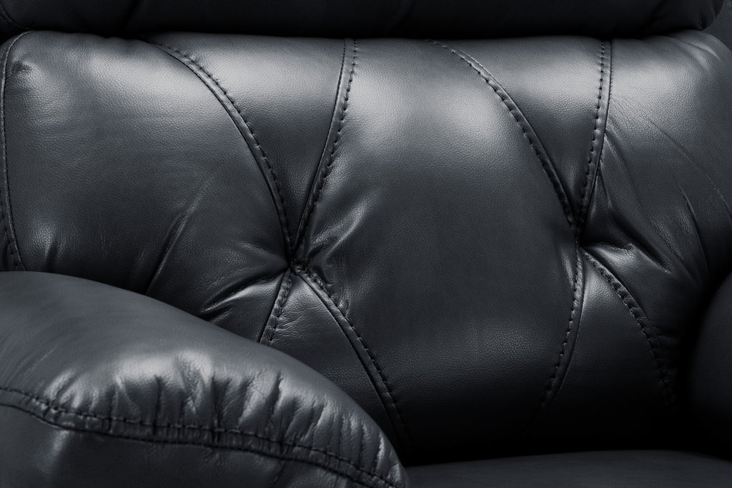 Cody Black Faux Leather Quilted Back Manual Reclining 2 Seater