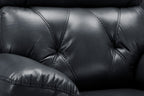 Cody Black Faux Leather Quilted Back Manual Reclining 2 Seater