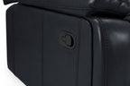 Cody Black Faux Leather Quilted Back Manual Reclining 2 Seater