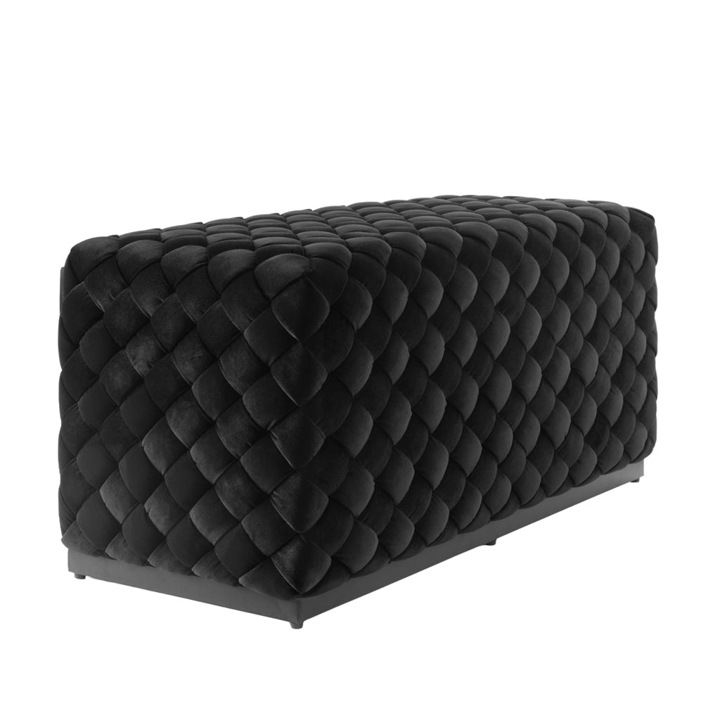 Colline Large Black Pouffe