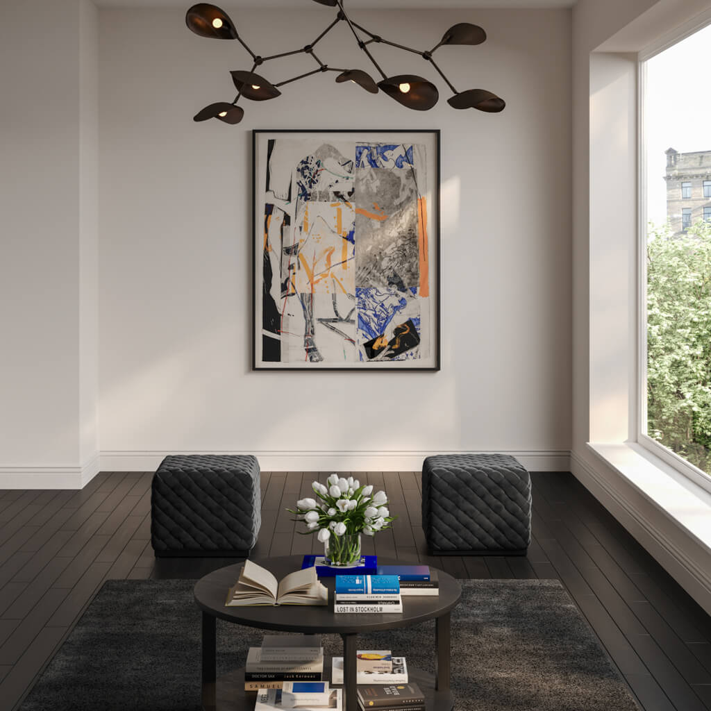 Colline Small Black Pouffe