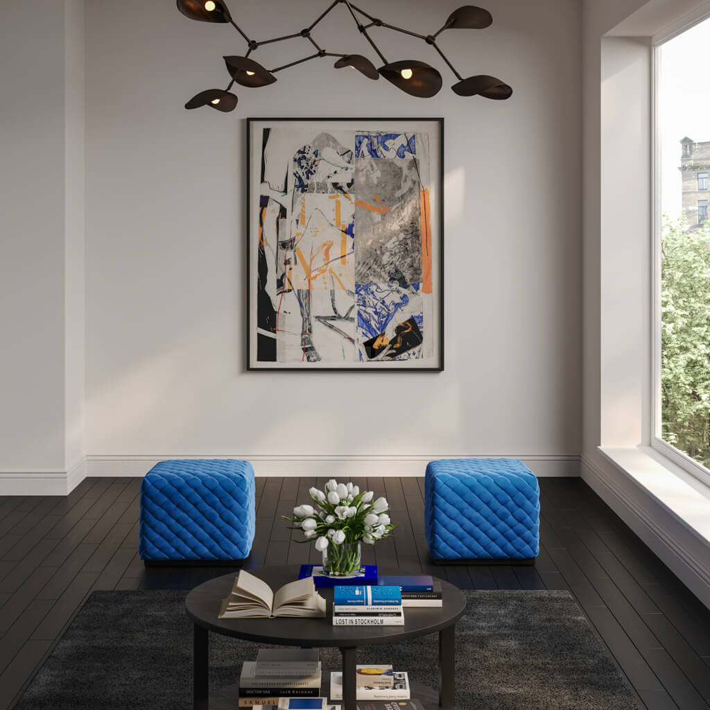 Colline Small Cobalt Pouffe