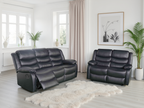 Conrad Manual Recliner Sofa Black 3 Seater