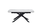 Cosma Extending Dining Table White & Sunset Cloud Vein Ceramic