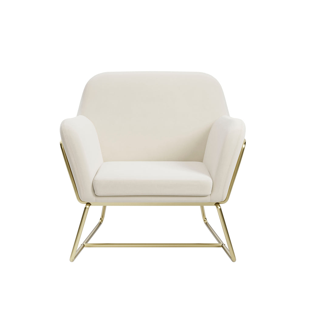 CHARLES ARMCHAIR CREAM VELVET / BRUSHED GOLD
