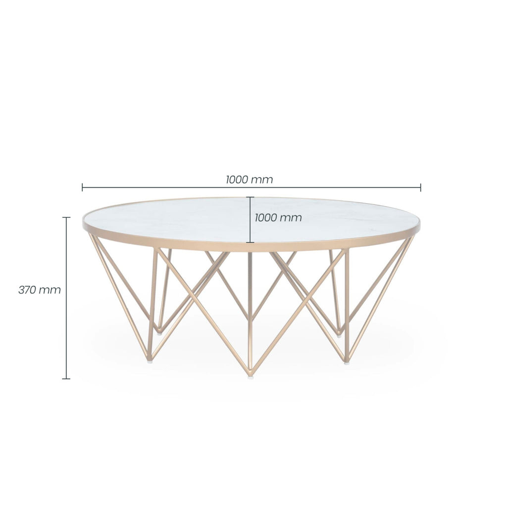 Fendi Round Coffee Table White Marble Glass