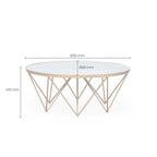Fendi Round Coffee Table White Marble Glass