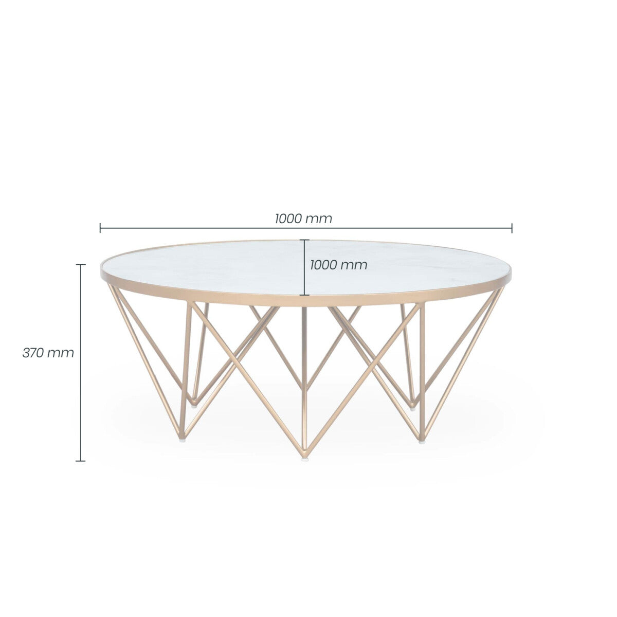 Fendi Round Coffee Table White Marble Glass