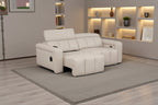 Dallas Cream Lay-Z-Boy Style Leather Power Recliner 3 Seater Sofa