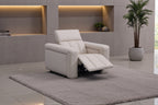 Dallas Cream Lay-Z-Boy Style Leather Power Recliner Armchair