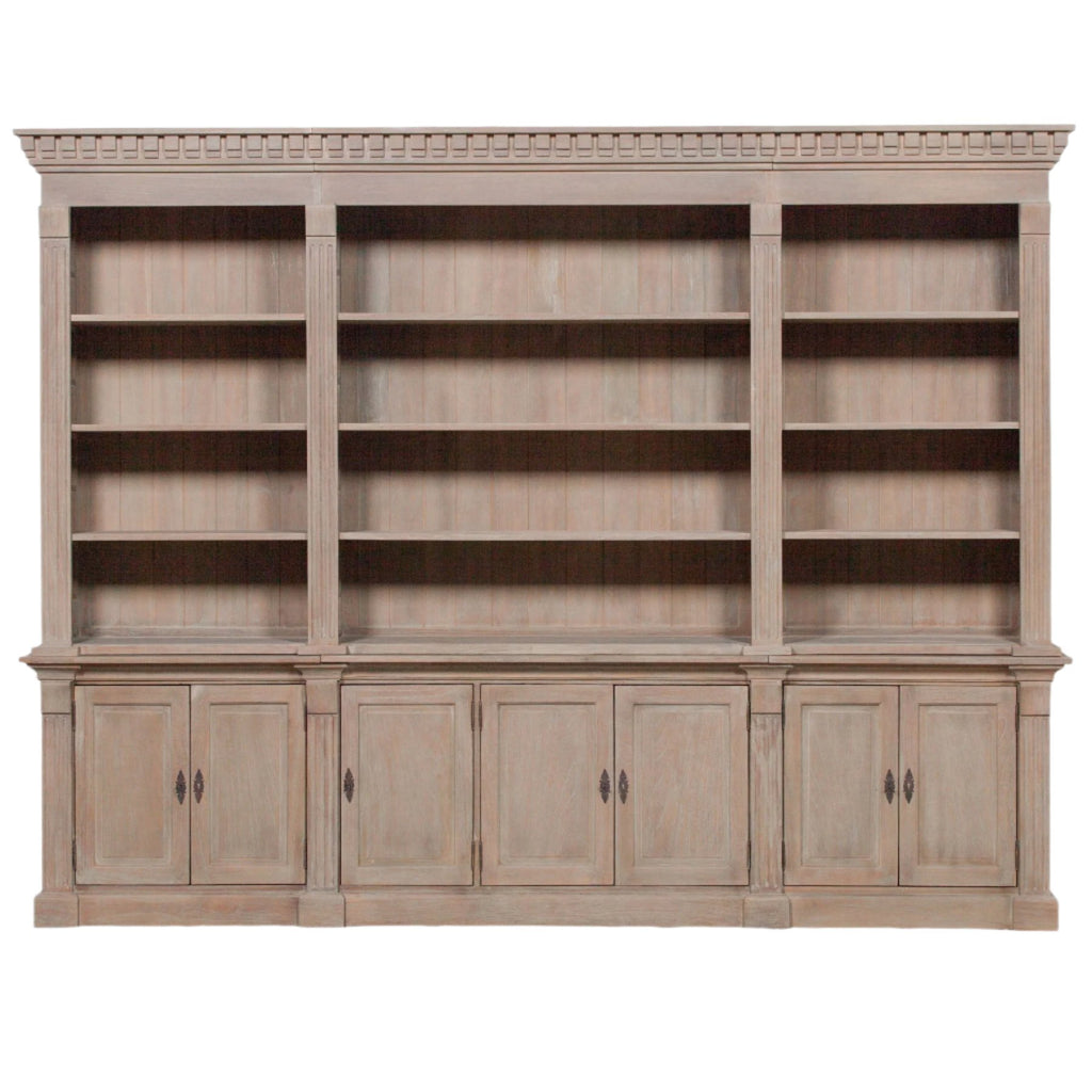 Extra Large Wooden Triple Bookcase