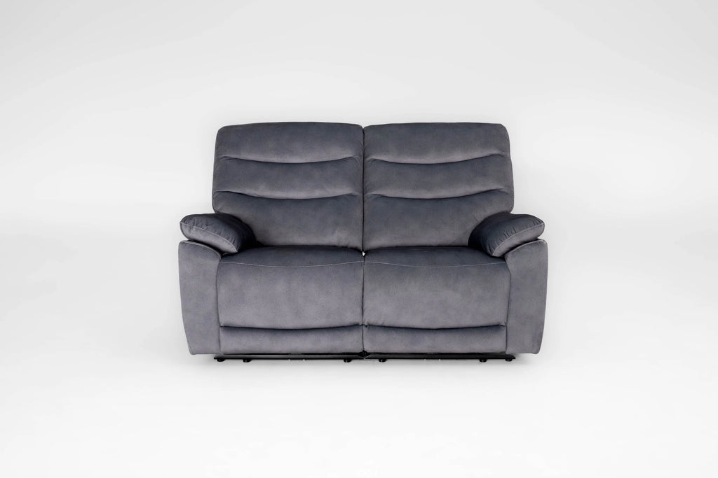 Toledo Steel Grey  Lay-Z-Boy Style Fabric Power Recliner 2 Seater Sofa