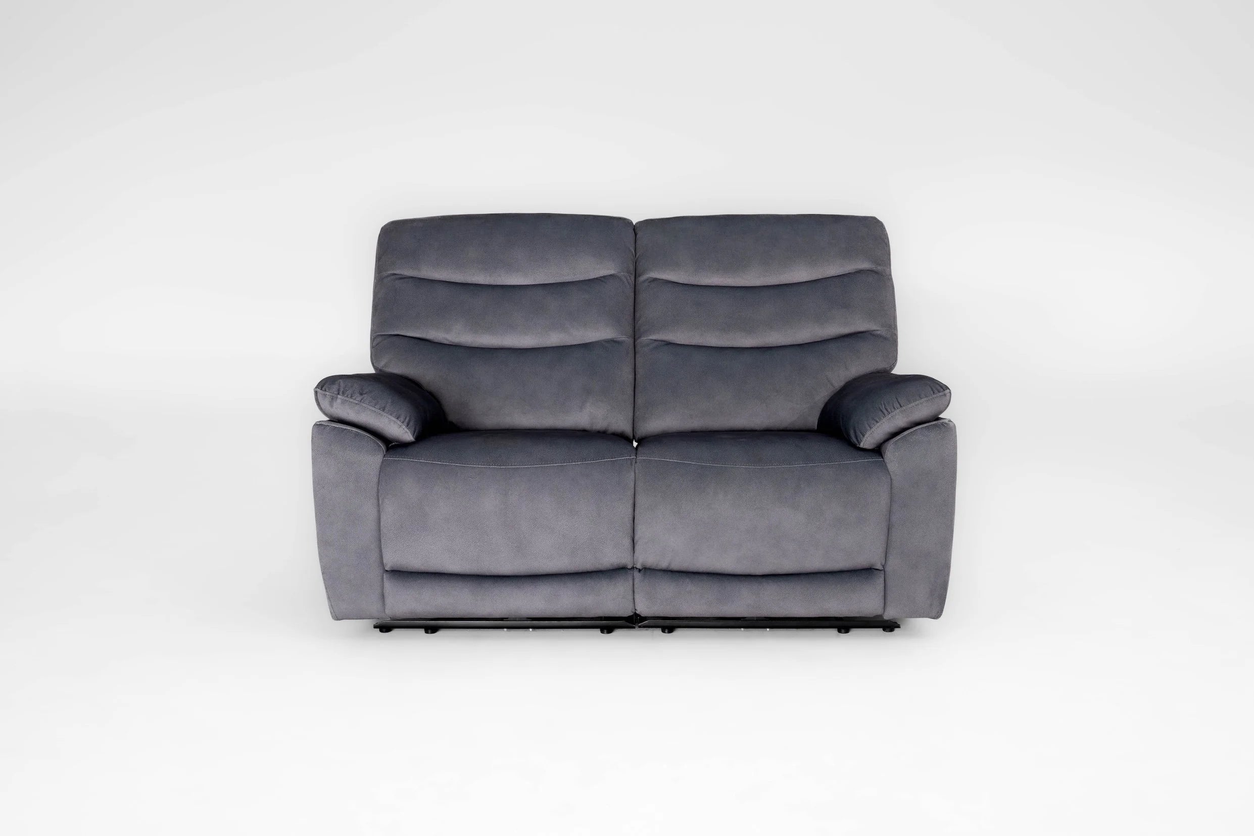 Toledo Steel Grey  Lay-Z-Boy Style Fabric Power Recliner 2 Seater Sofa