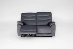 Toledo Steel Grey  Lay-Z-Boy Style Fabric Power Recliner 2 Seater Sofa