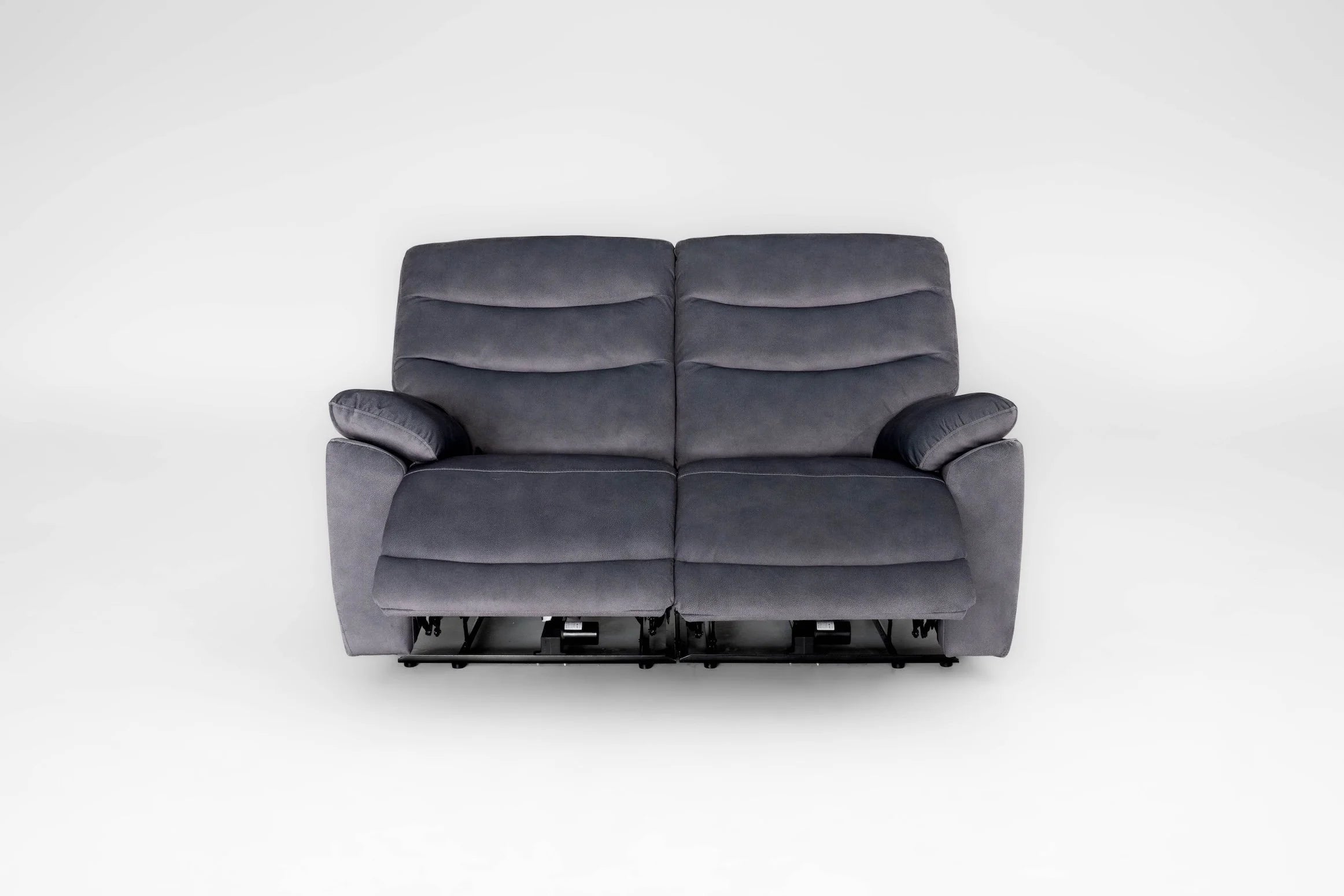 Toledo Steel Grey  Lay-Z-Boy Style Fabric Power Recliner 2 Seater Sofa