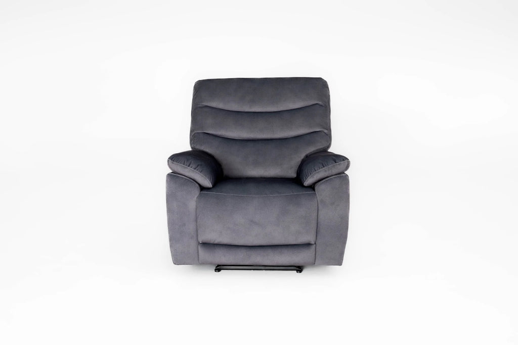 Toledo Steel Grey  Lay-Z-Boy Style Fabric Power Recliner Armchair