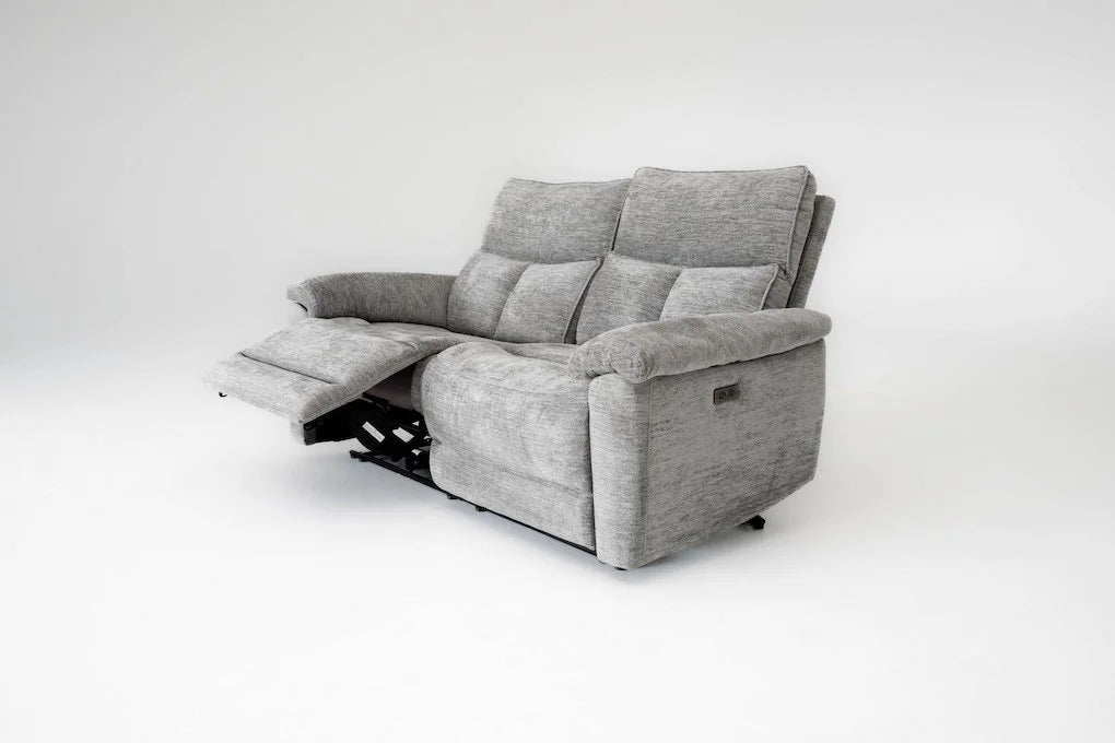 Klint Grez Lay-Z-Boy Style Fabric Power Recliner 3 Seater Sofa