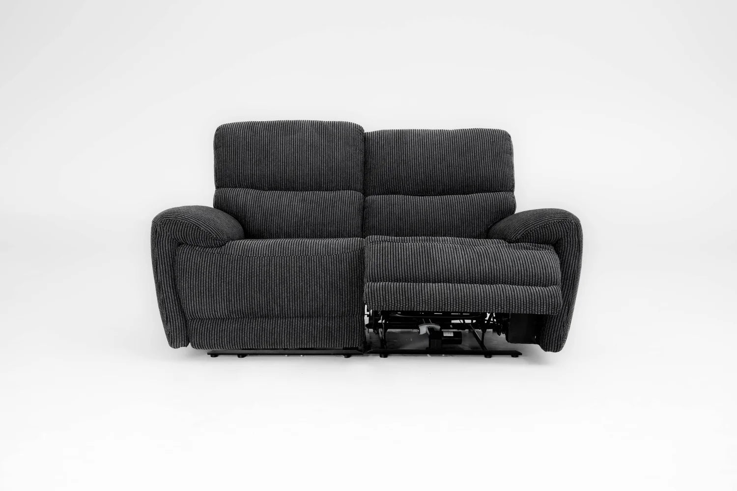 Cairo Black Lay-Z-Boy Style Fabric Power Recliner 2 Seater Sofa