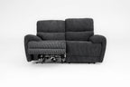 Cairo Black Lay-Z-Boy Style Fabric Power Recliner 2 Seater Sofa