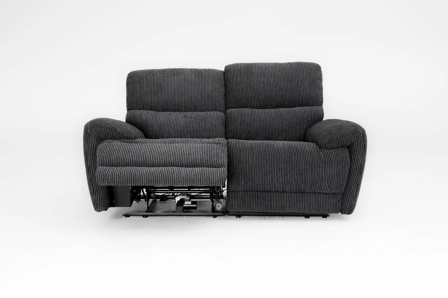 Cairo Black Lay-Z-Boy Style Fabric Power Recliner 2 Seater Sofa
