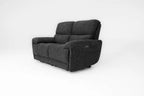 Cairo Black Lay-Z-Boy Style Fabric Power Recliner 2 Seater Sofa