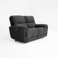 Cairo Black Lay-Z-Boy Style Fabric Power Recliner 2 Seater Sofa