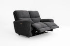 Cairo Black Lay-Z-Boy Style Fabric Power Recliner 2 Seater Sofa