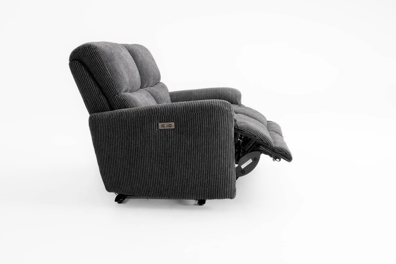 Cairo Black Lay-Z-Boy Style Fabric Power Recliner 2 Seater Sofa