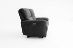 Cairo Black Lay-Z-Boy Style Fabric Power Recliner 2 Seater Sofa